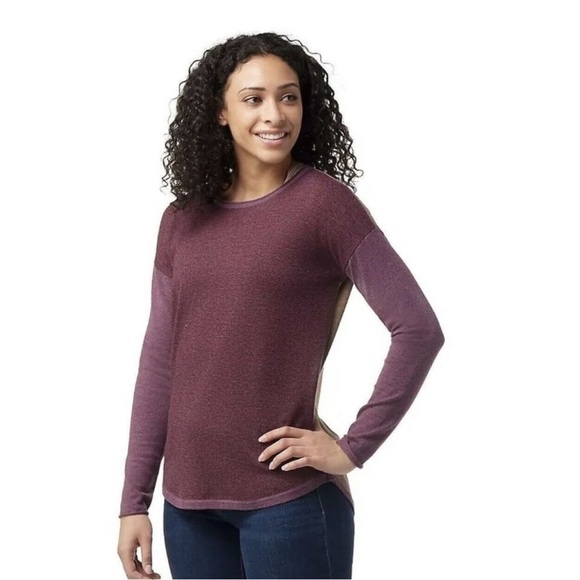 NWT Smartwool Shadow Pine Colorblock Sweater Argyle Purple Heather Sz S - Picture 1 of 10